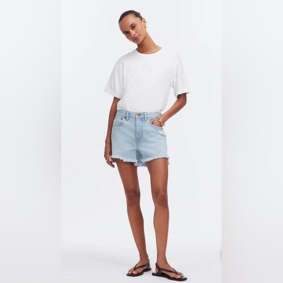 Madewell Relaxed Mid-Length Denim Shorts NWT - Picture 2 of 8